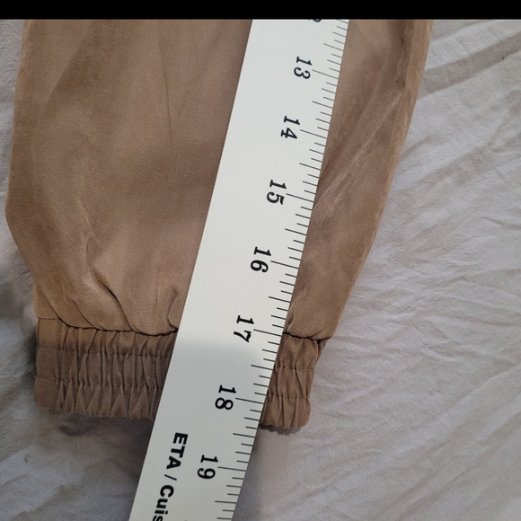 Anthropologie Mine Tan Bomber Jacket Women's SZ Sm. ZIP snap flap pockets - Picture 10 of 10